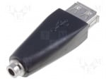 Преходник USB USB-AF/JACK3.5F Адаптер USB 2.0 USB A гнездо Жак 3,5mm 3pin гнездо позлатен